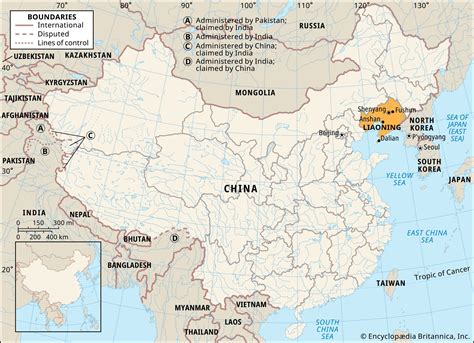 Liaoning tartomány térképe