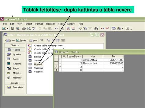 A relációs adatbázis felépítése: táblák, oszlopok és sorok