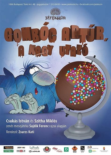 Plakát a Játékszín előadásáról: Gombóc Artúr, a nagy utazó