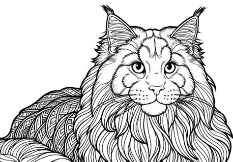 Maine Coon macska rajz