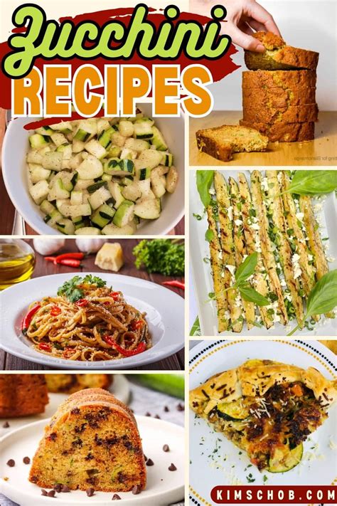 Collage of various zucchini dishes
