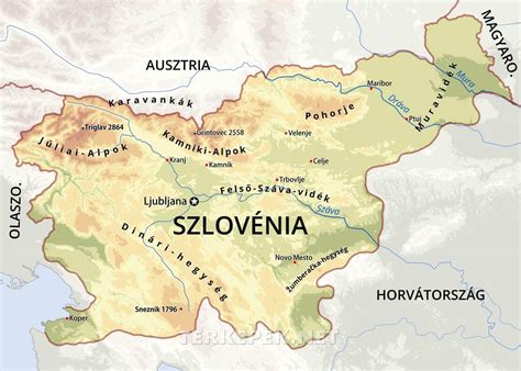 Szlovénia térkép gyártó helyszínnel