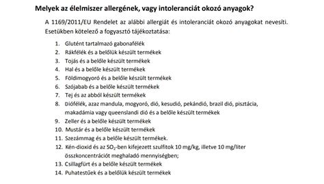 Allergén címke elemzése