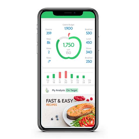 Food tracking app interface with macronutrient breakdown