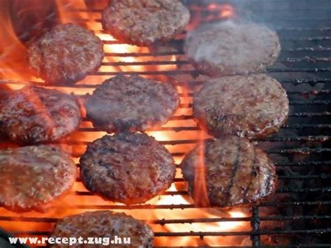szárazon érlelt hamburger pogácsa grillen