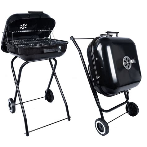 kerti grill részletei, zománcozott felületek és acél lábak