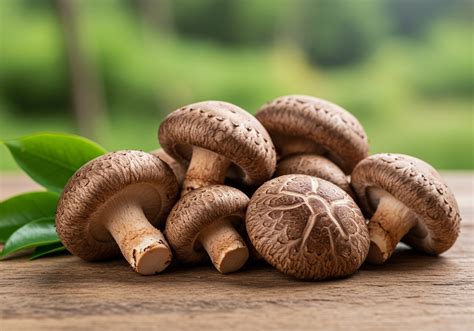 A shiitake gomba természetes élőhelyén, egy fatörzsön