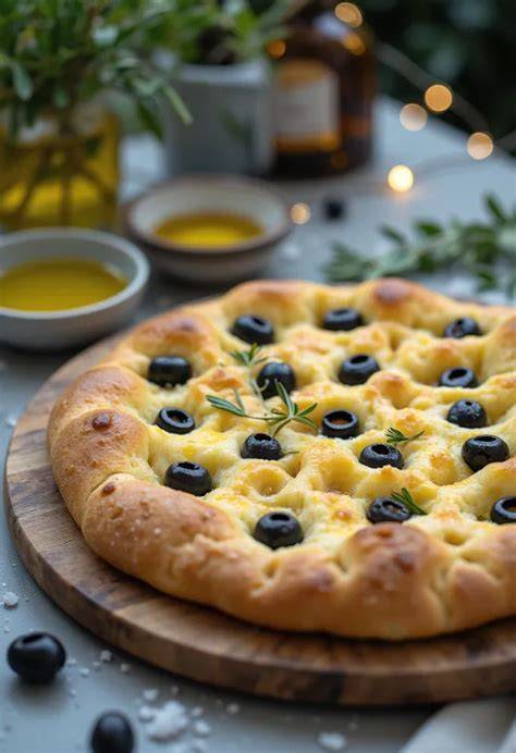 focaccia friss rozmaringgal és olívaolajjal