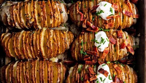 Hasselback burgonya tálalás