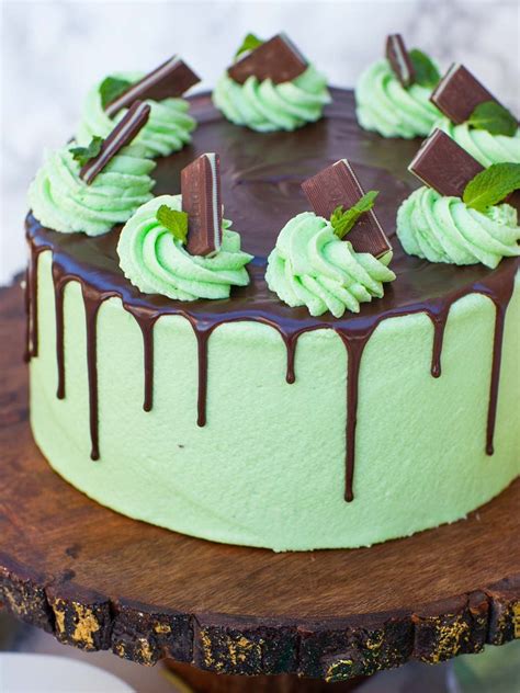 Dark chocolate cake with mint leaves