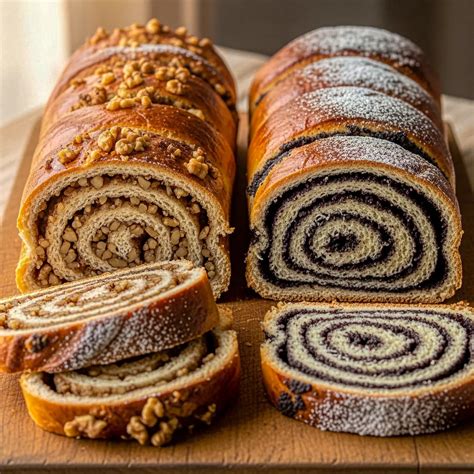 Különböző bejgli töltelékek, mint például mák, dió, gesztenye, pisztácia