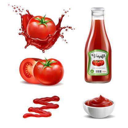 paradicsom és ketchup illusztráció