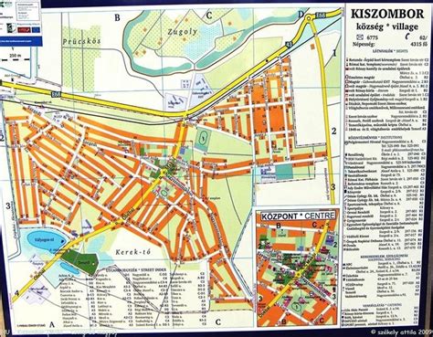 Kiszombor térképe, a fontosabb helyszínek jelölésével