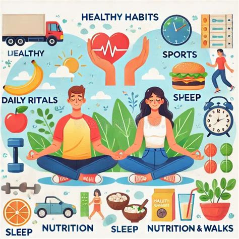 Healthy eating habits illustration